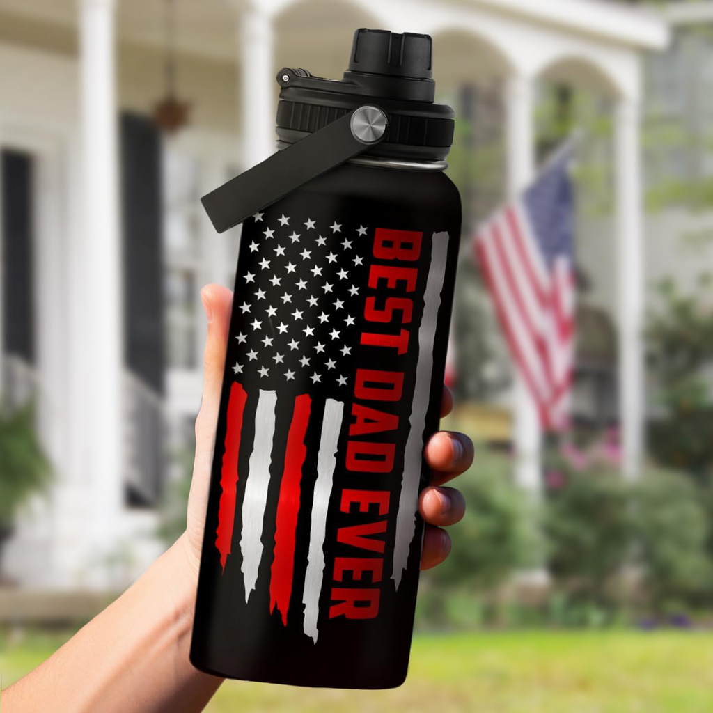 Best Dad Ever Chug Lid Water Bottle 32oz