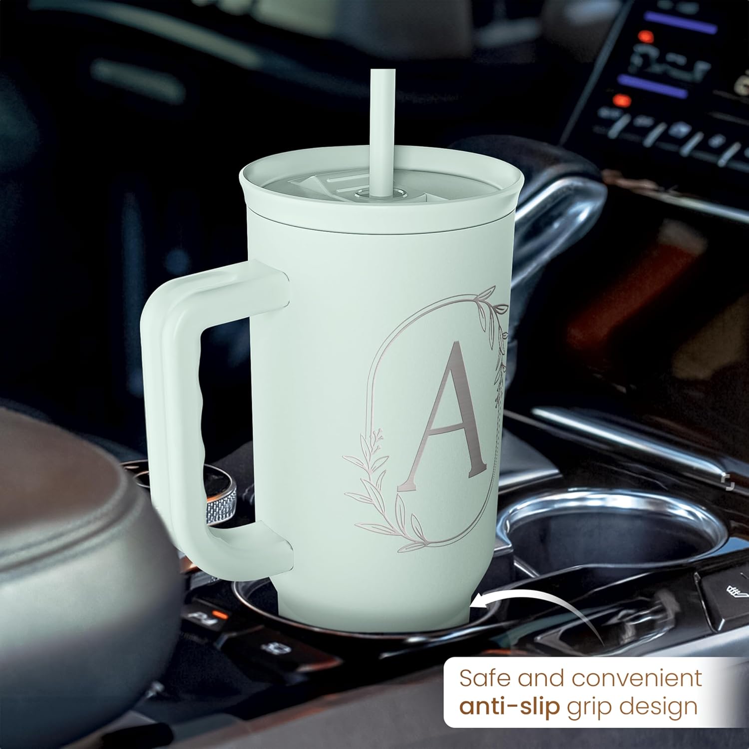 Mint Monogram Slidemate | Slider Tumbler with Handle 40oz