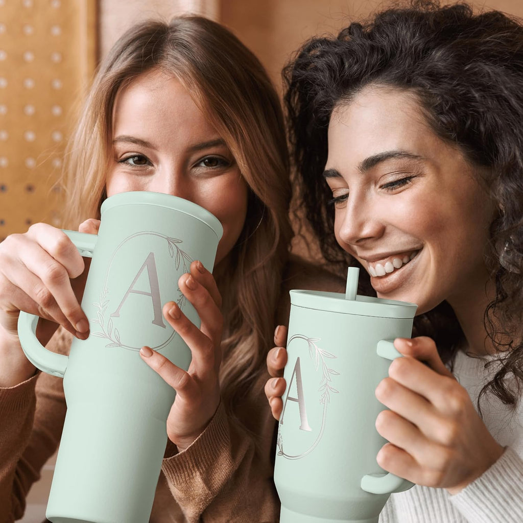 Mint Monogram Slidemate | Slider Tumbler with Handle 40oz