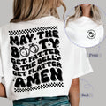 Sandjest Funny T-Shirt the Belly Get Flatter Amen Black Version Gift for Girl Women Friend