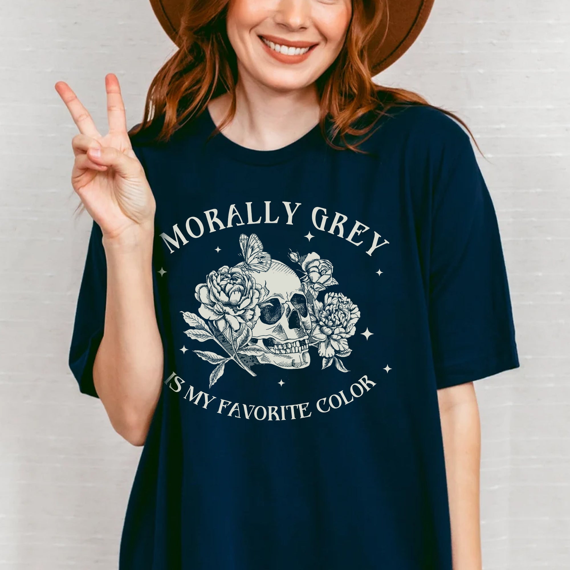 Sandjest Book T-Shirt Morally Grey Is My Favorite Color Gift for Book Lover Bookworm