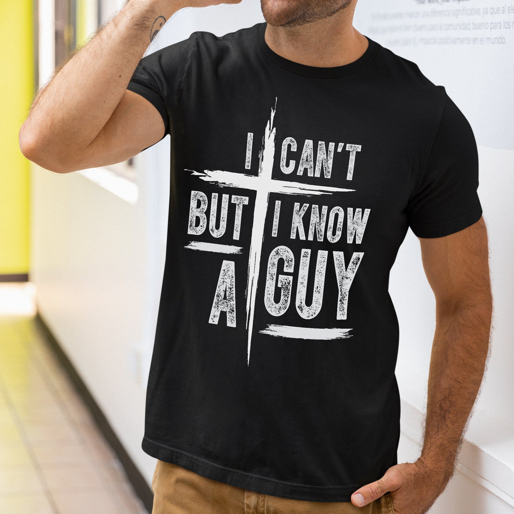 Sandjest Christian T-Shirt I Can?t but I Know a Guy Gift for Women Girl Friend Jesus Lover Bible Lover