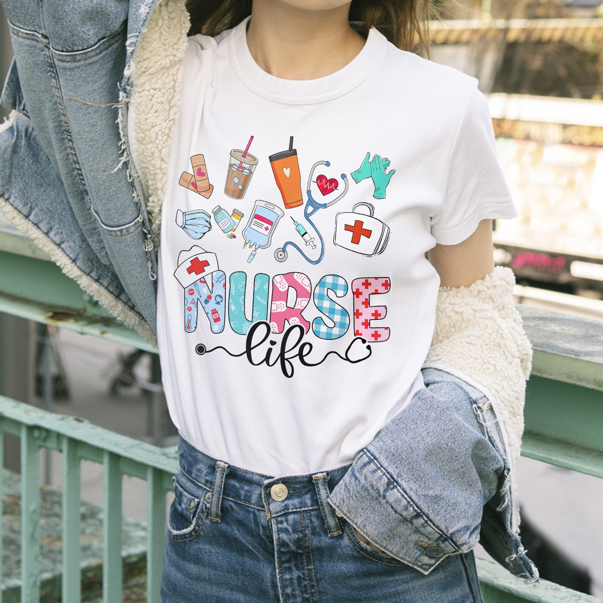 Sandjest Nurses T-Shirt Nurse Life Gift for Women Girl Friend