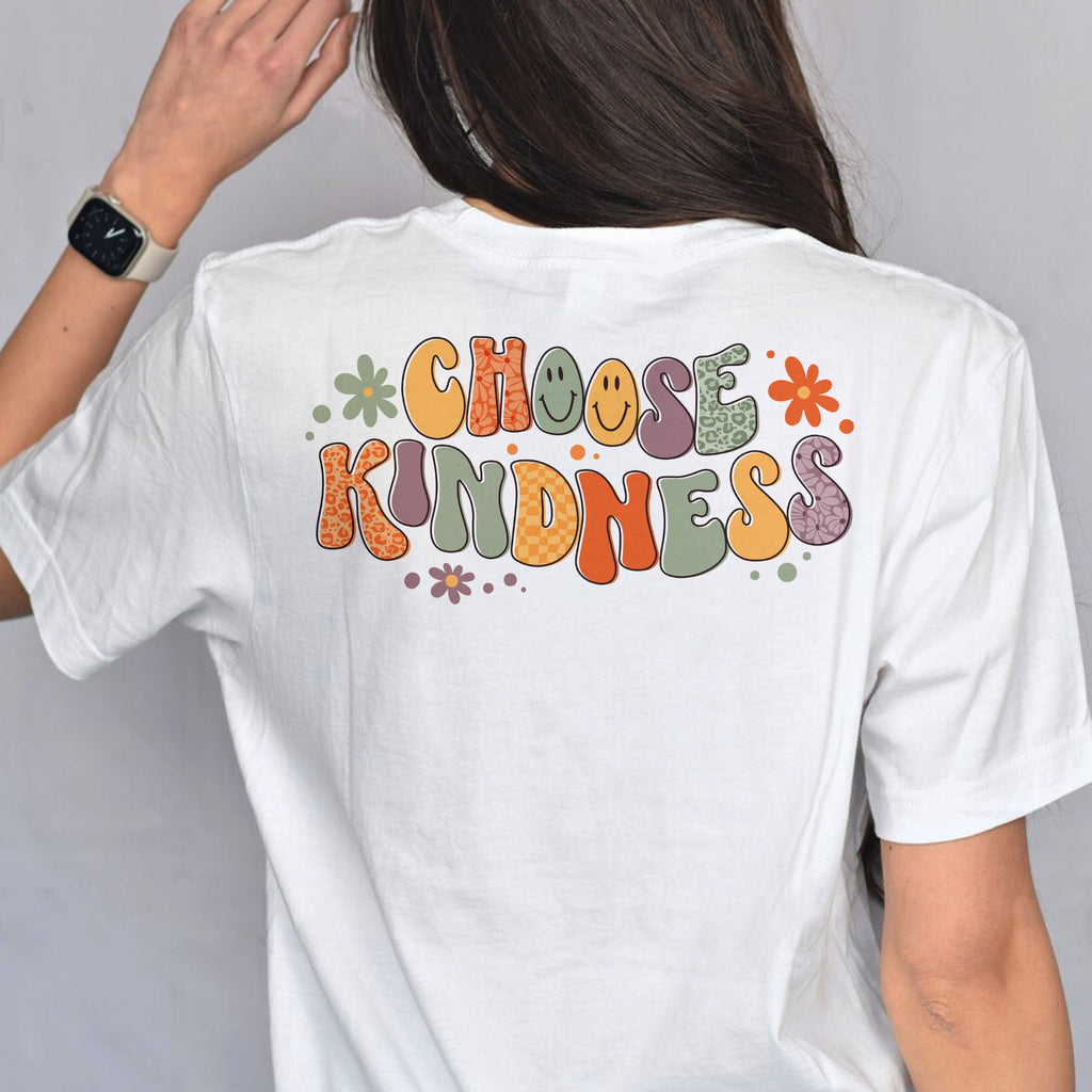 Sandjest Teacher T-Shirt Choose Kindness Retro Style Gift for Teachers