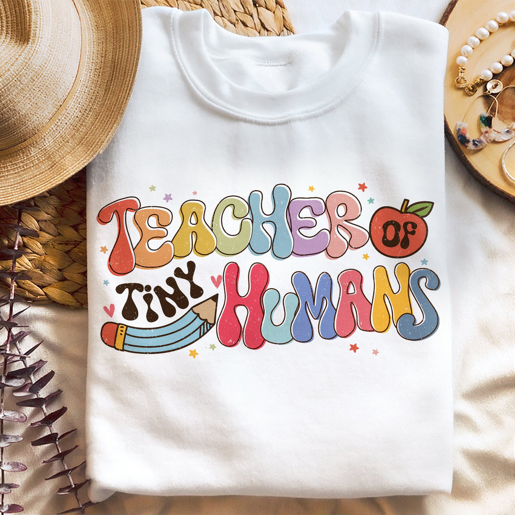 Sandjest Teacher T-Shirt Teacher of Tiny Humans Gift for Teachers Professors