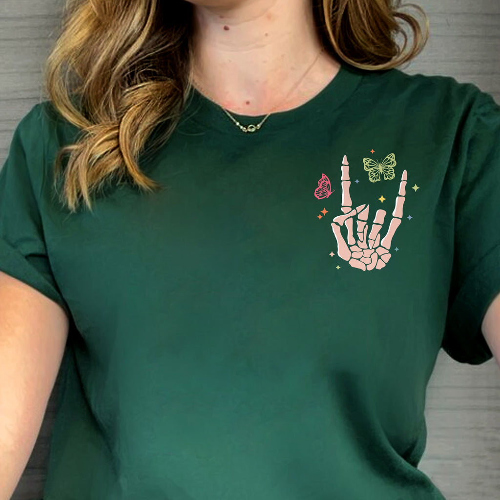 Sandjest Motherhood Shirt Groovy Retro Style, Funny Mom Shirt, Skeleton Rocking Motherhood Graphic Tee, Trendy Mom Life Shirt, Shirt Gift for Cool Mom