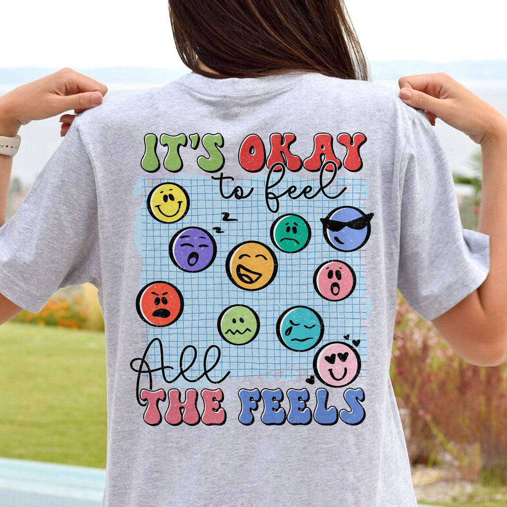 Sandjest Inspirational T-Shirt It’s Okay to Feel All the Feels Gift for Women Girl Friend