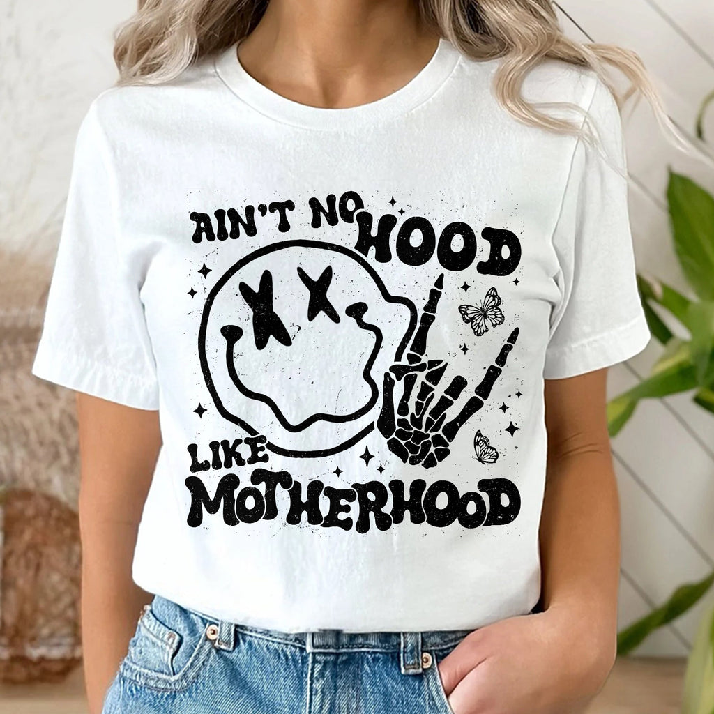 Sandjest Mom T-Shirt Ain??t No Hood Like Motherhood Gift for Mother Mommy Mama