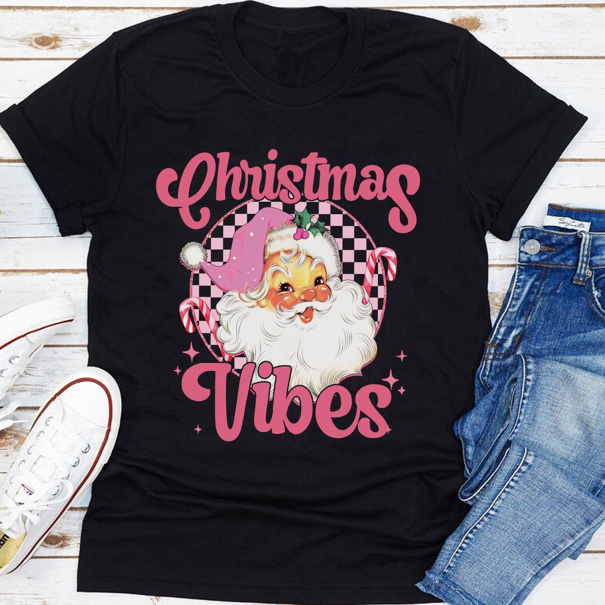 Sandjest Christmas Shirt, Funny Sarcastic Christmas Graphic Tee, Naughty Xmas Sweatshirt Gift, Skeleton Retro Christmas Vibes Tshirt