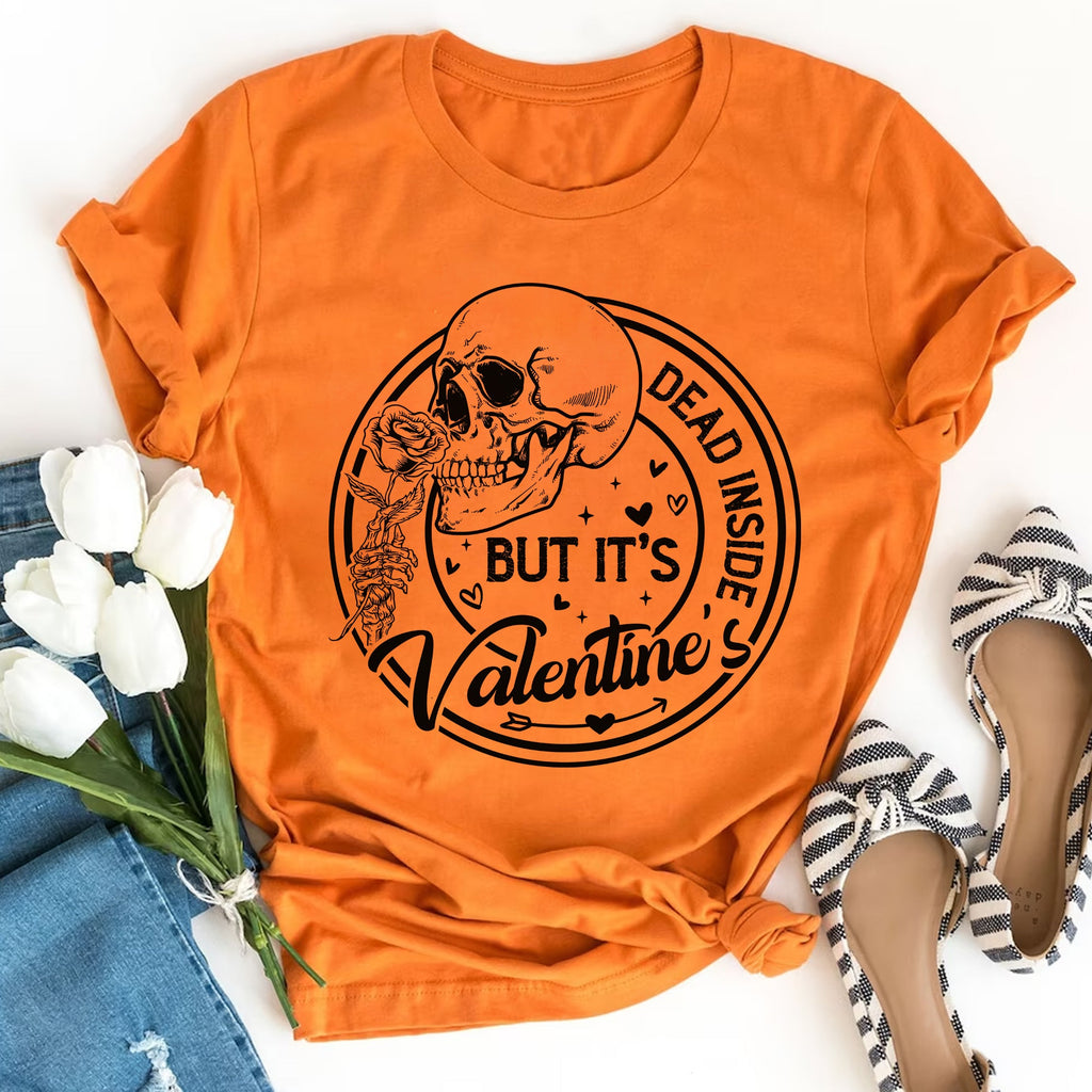 Sandjest Funny Valentine Shirt Skull Lover T-Shirt for Couple Husband Wife Girlfriend Boyfriend