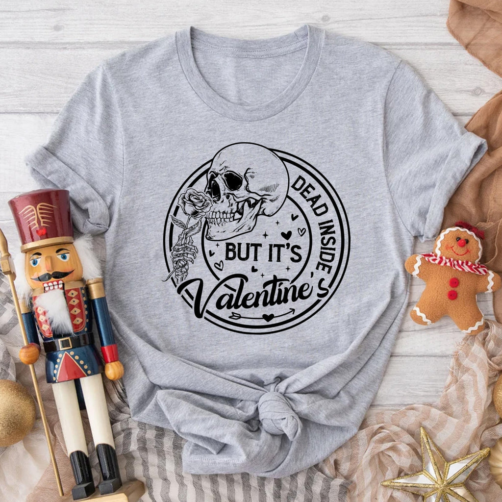 Sandjest Funny Valentine Shirt Skull Lover T-Shirt for Couple Husband Wife Girlfriend Boyfriend