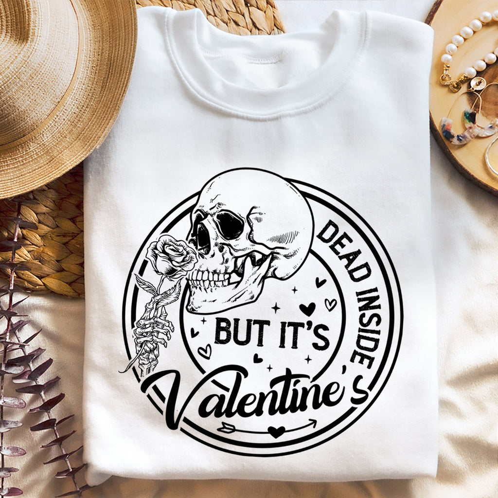 Sandjest Funny Valentine Shirt Skull Lover T-Shirt for Couple Husband Wife Girlfriend Boyfriend