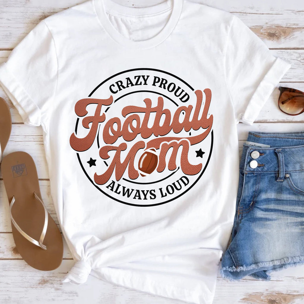 Sandjest Mom T-Shirt Football Mom Gift for Women Mother Mommy