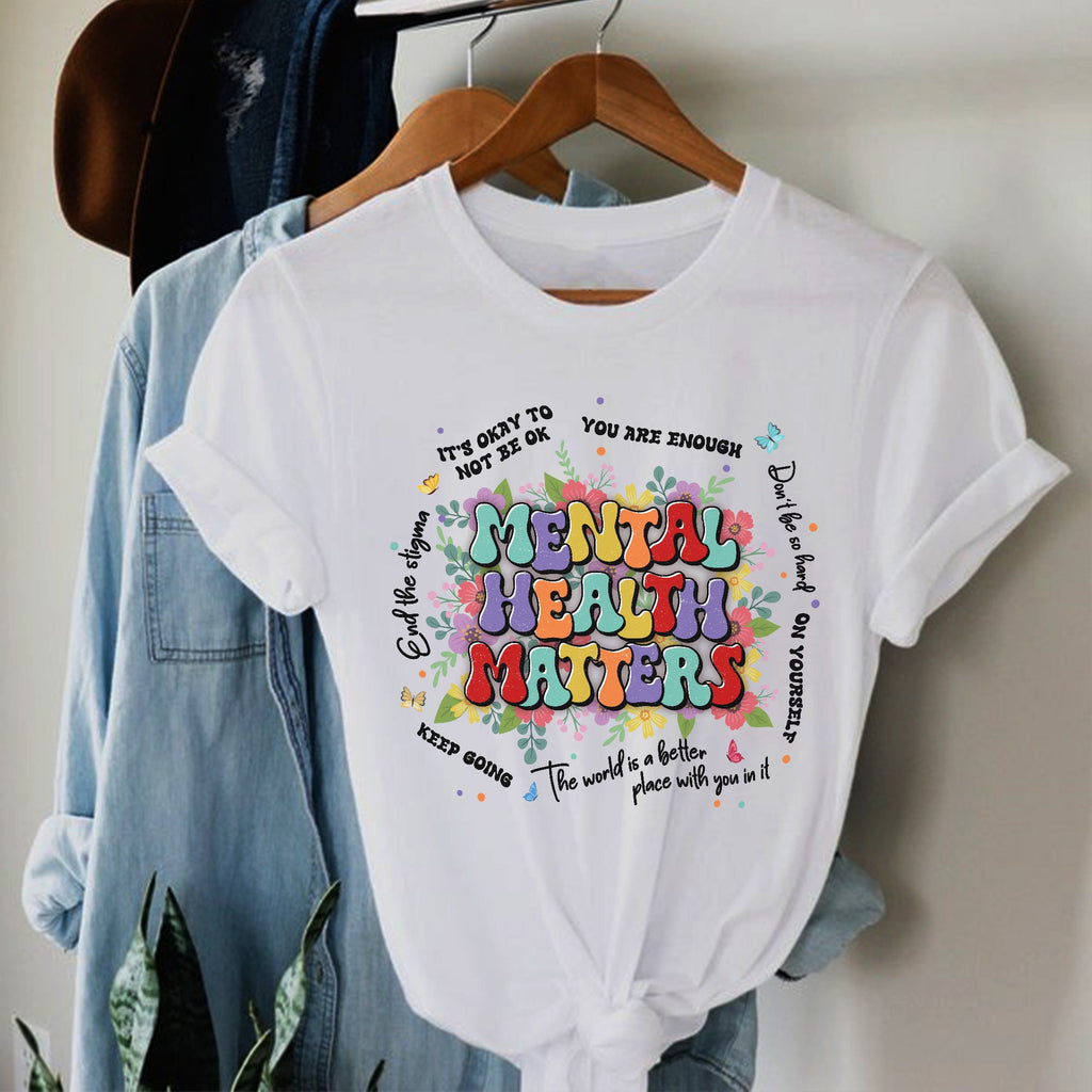 Sandjest T-Shirt Mental Health Matters Gift for Women Girl Friend