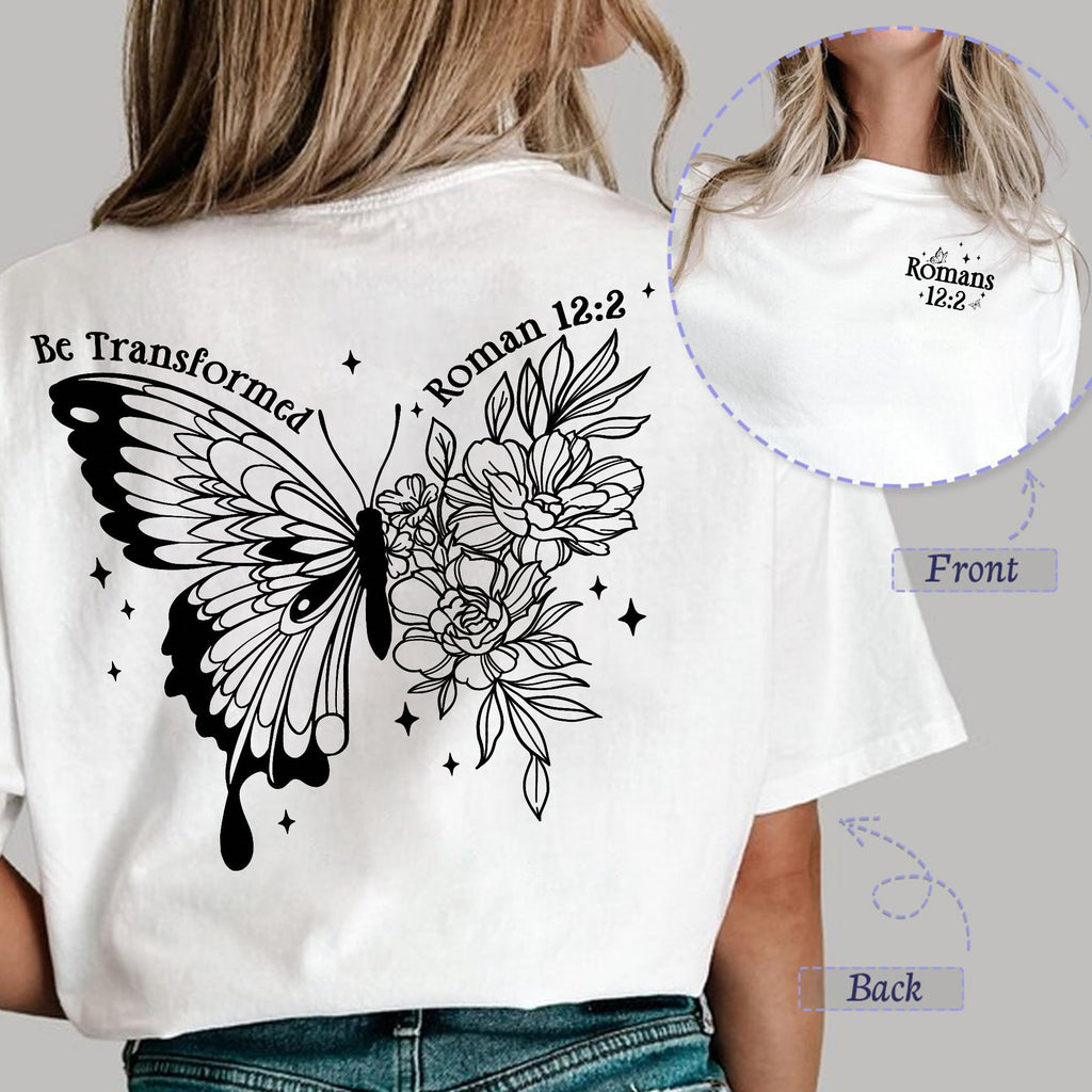 Sandjest Christian T-Shirt Be Transformed Gift for Christians Jesus Lover Bible Lovers