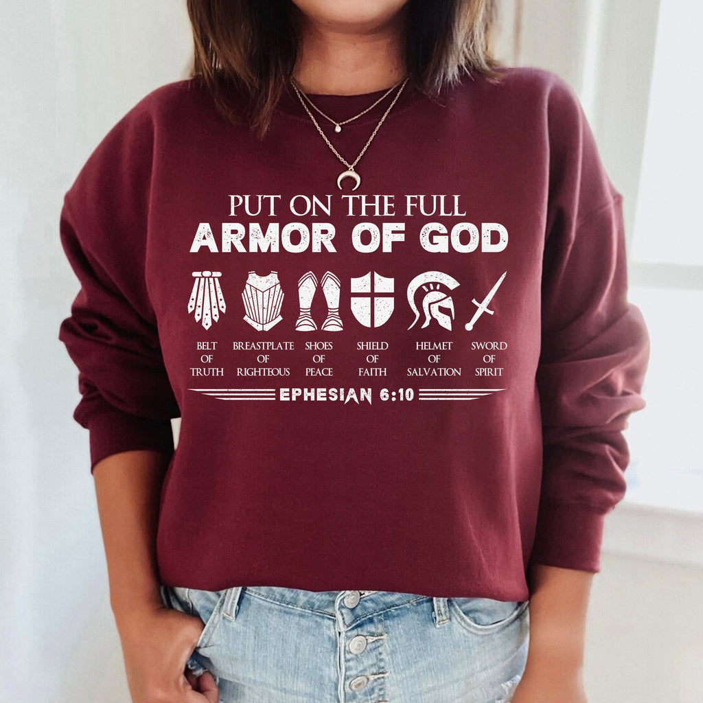 Sandjest Christian T-Shirt Put on the Full Armor of God Gift for Women Girl Friend