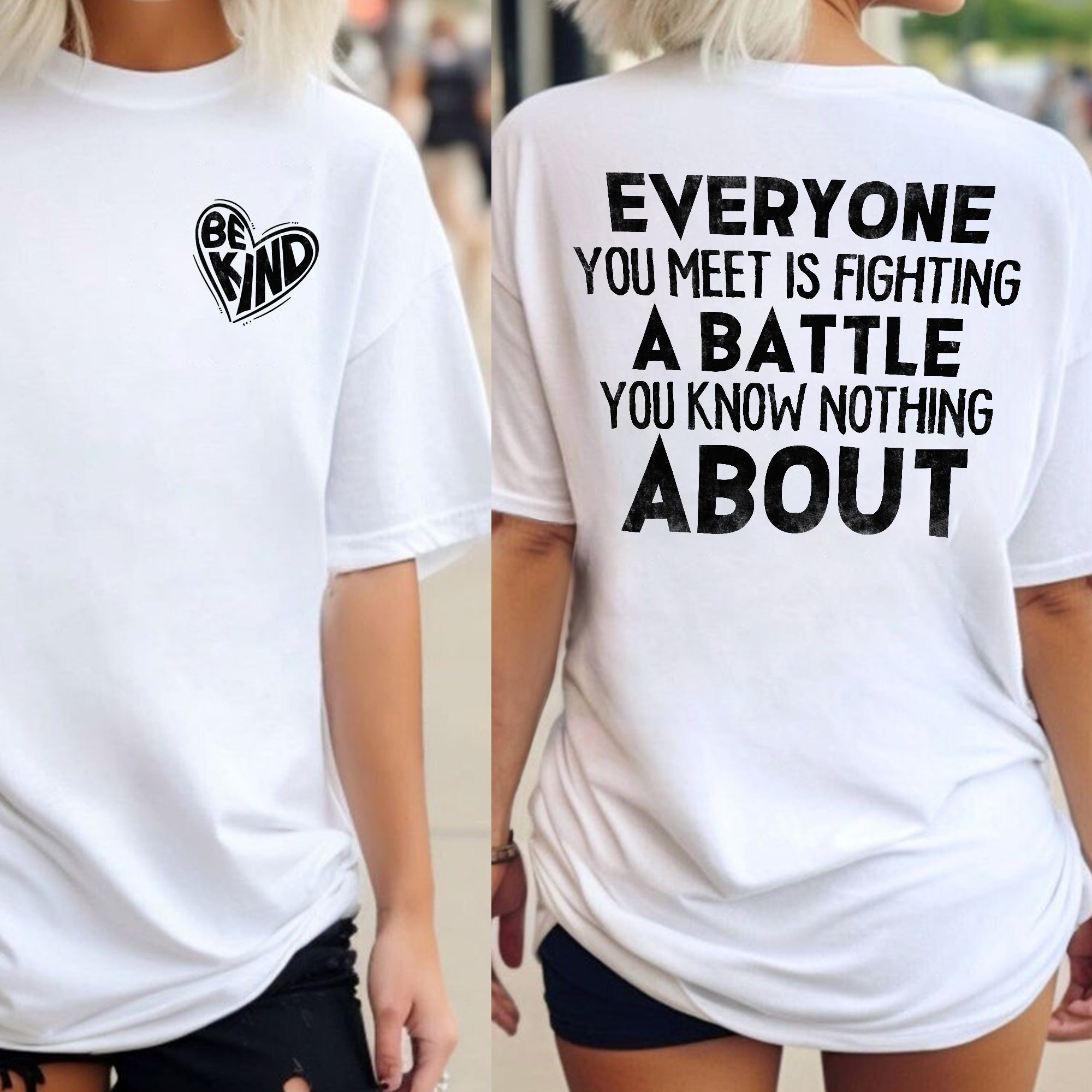 Sandjest Inspirational T-Shirt Be Kind Gift for Women Friend Girl Men Boy
