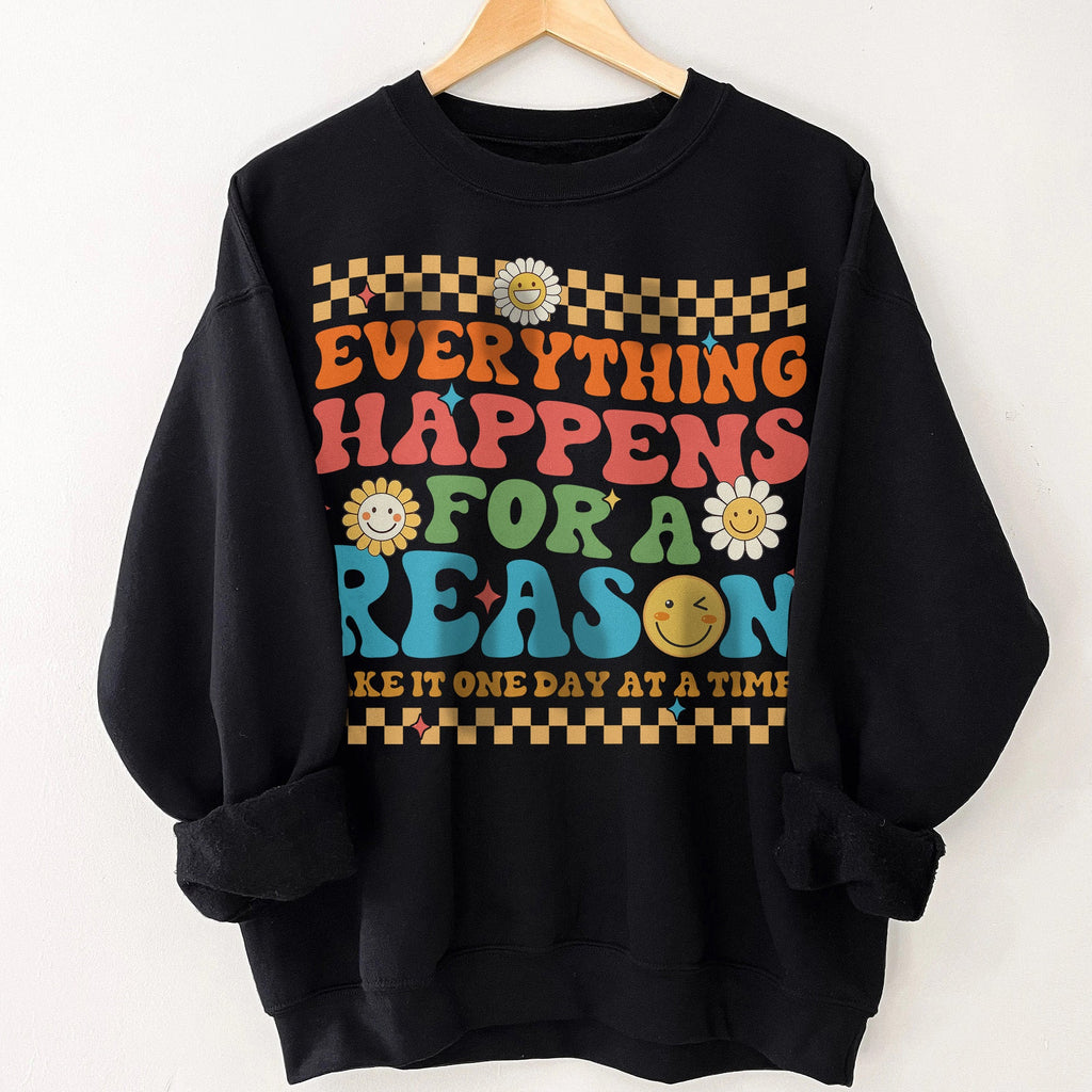 Sandjest Inspirational T-Shirt Everything Happens for a Reason Gift for Women Girl Friend