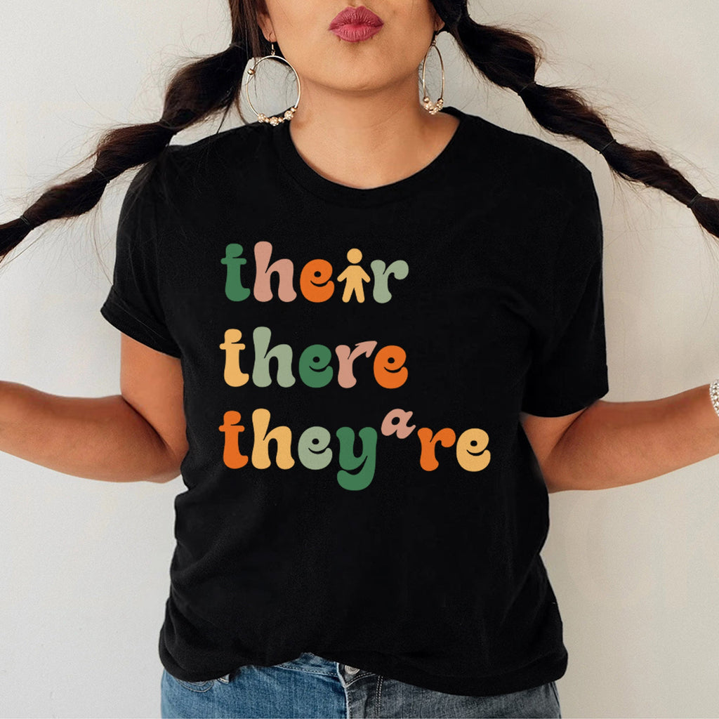 Sandjest English Teacher T-Shirt Their There They¡¯re Gift for Women Girl Friends