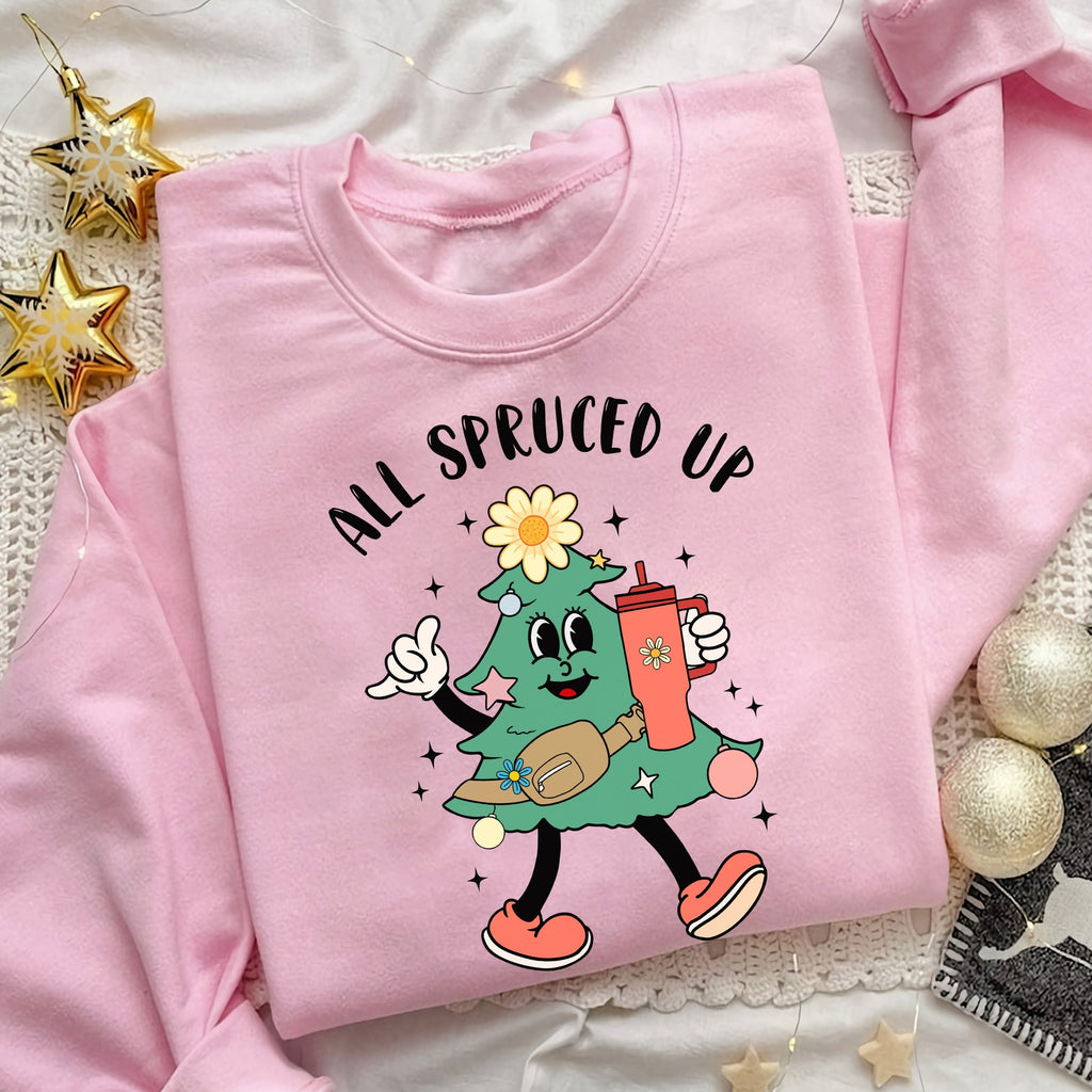 Sandjest Christmas Tree Sweatshirt, Boojee Christmas Shirt, Holiday Gifts For Women, Funny Xmas Shirt, All Spruced Up Shirt, Christmas Tree Shirt