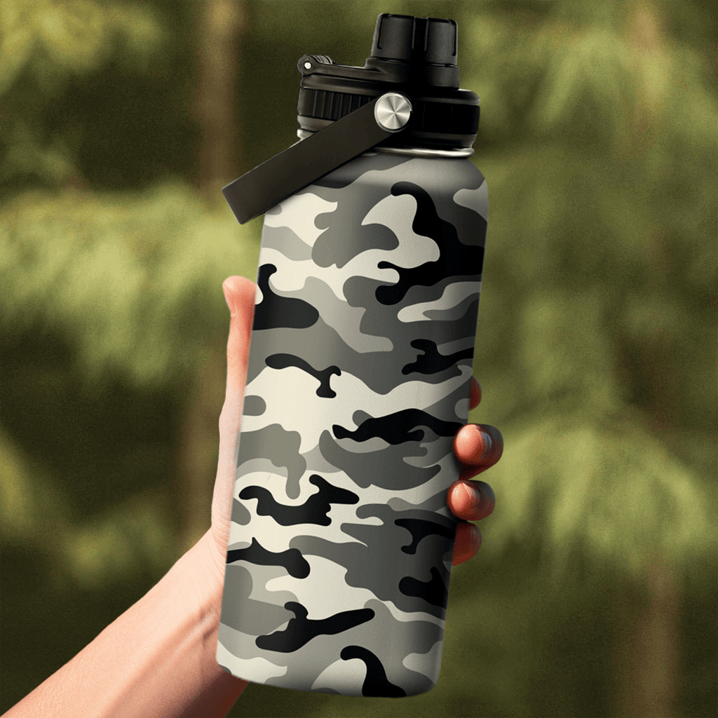 Camo Camouflage Chug Lid Water Bottle 32oz