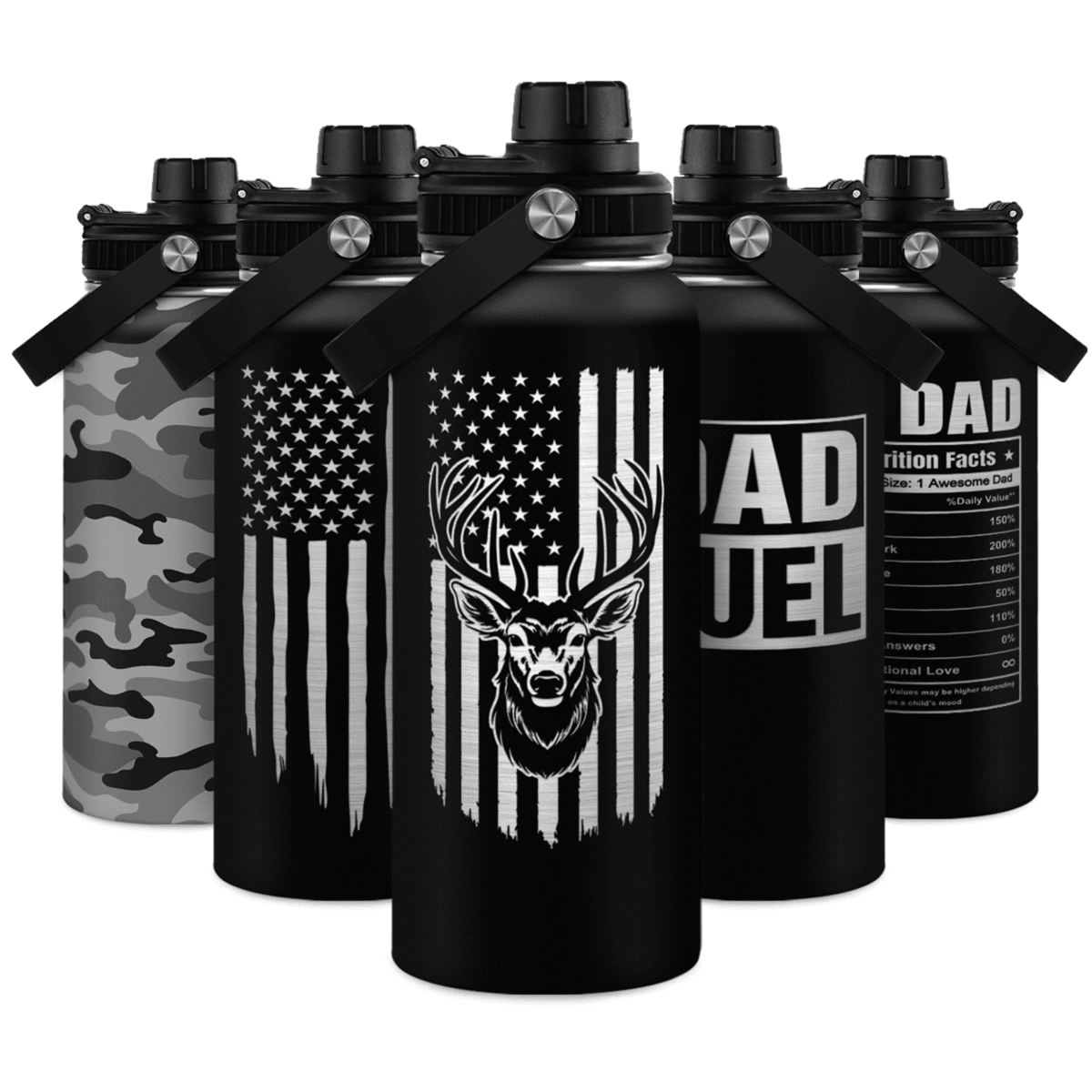 Black Hunting Chug Lid Water Bottle 32oz