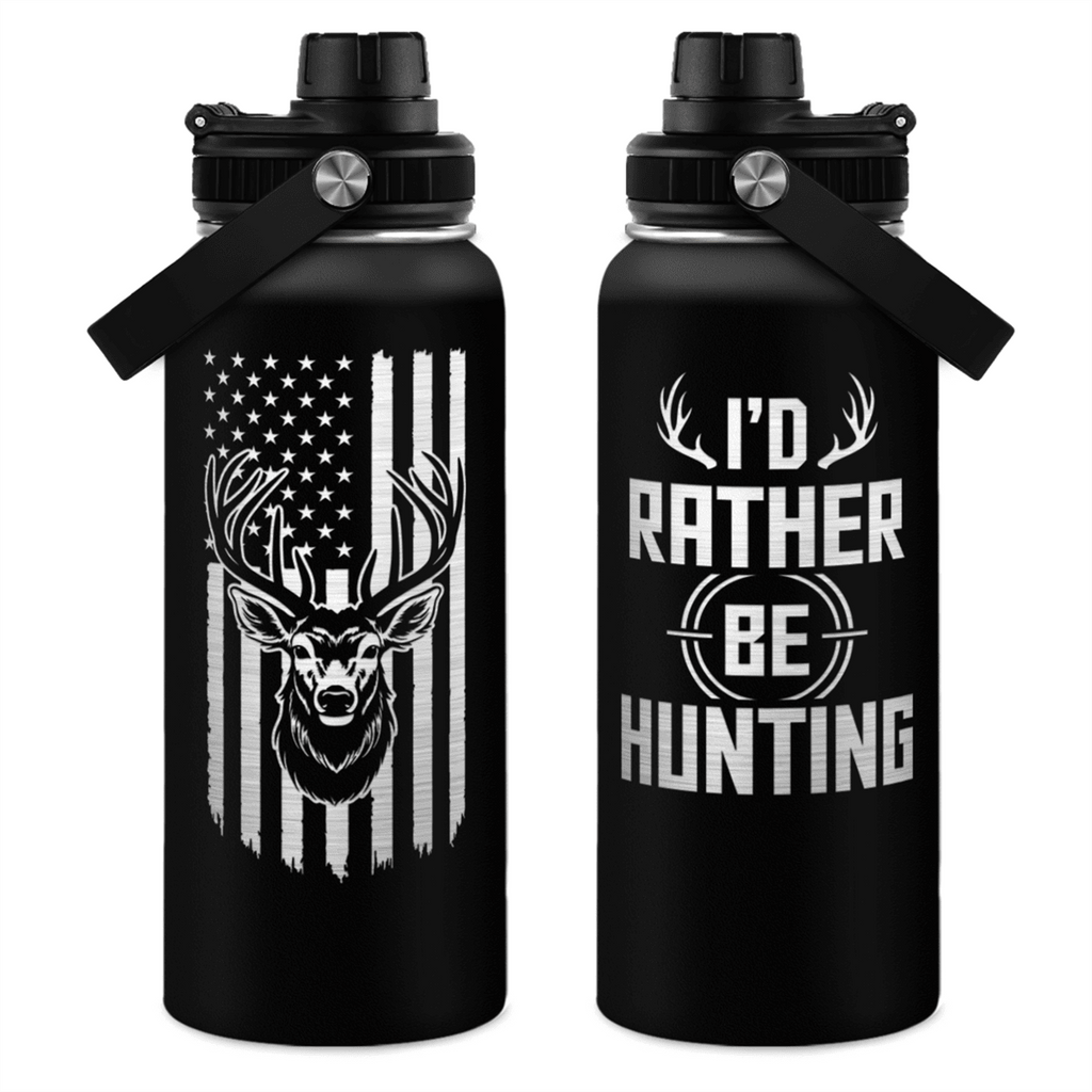 Black Hunting Chug Lid Water Bottle 32oz