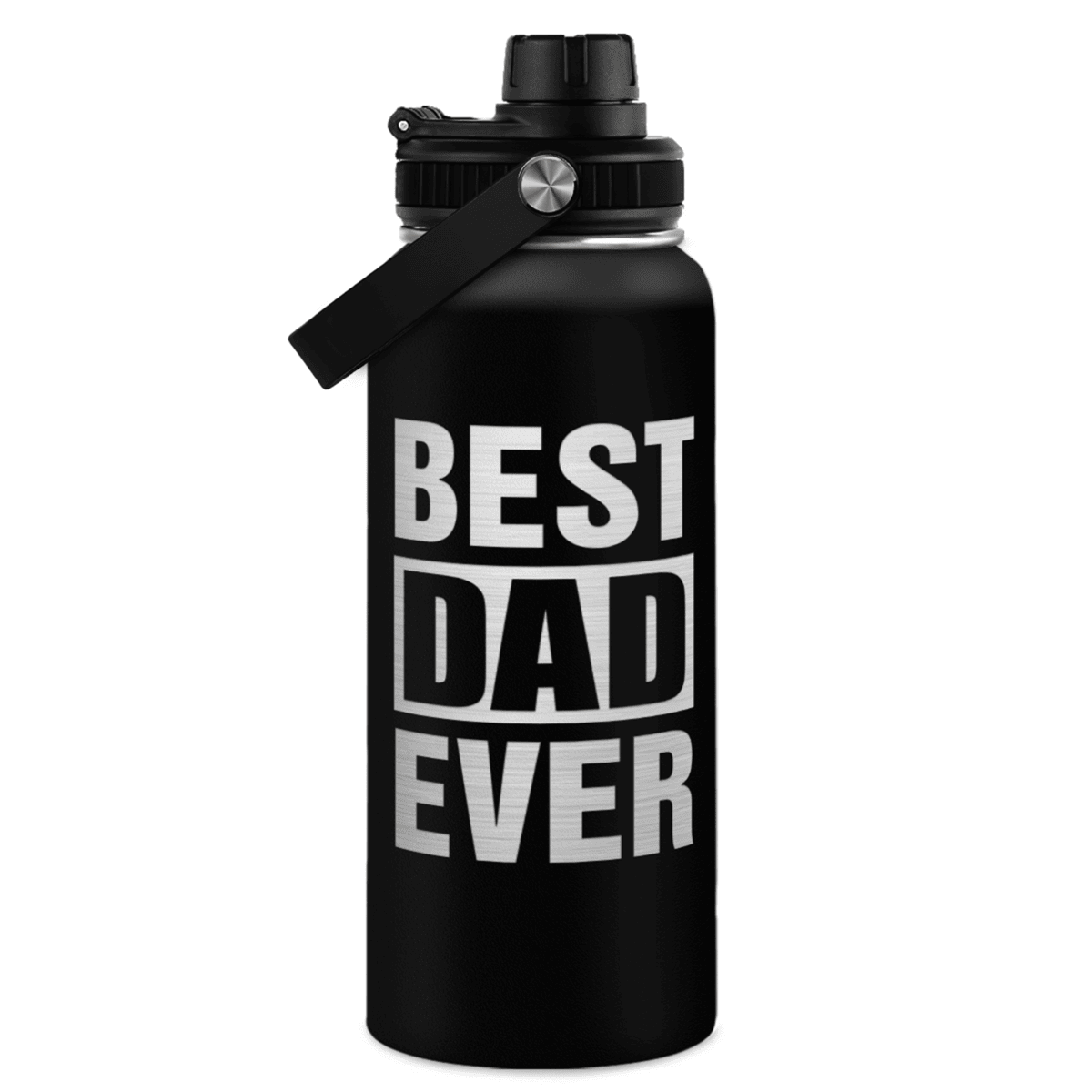 Best Dad Ever Insulated Water Bottle 32oz with 3-in-1 Lid