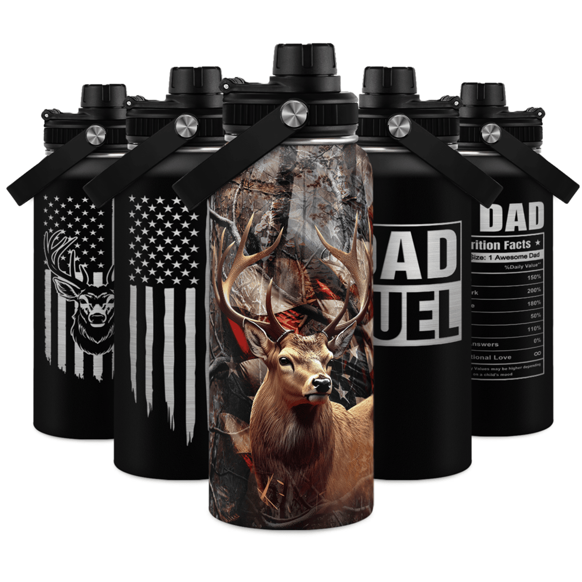 Brown Hunting Chug Lid Water Bottle 32oz