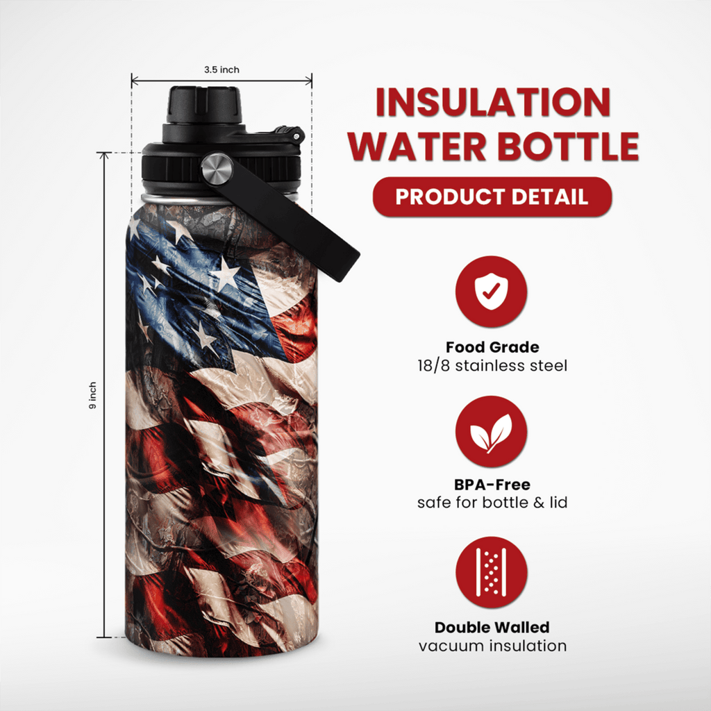 Brown Hunting Chug Lid Water Bottle 32oz