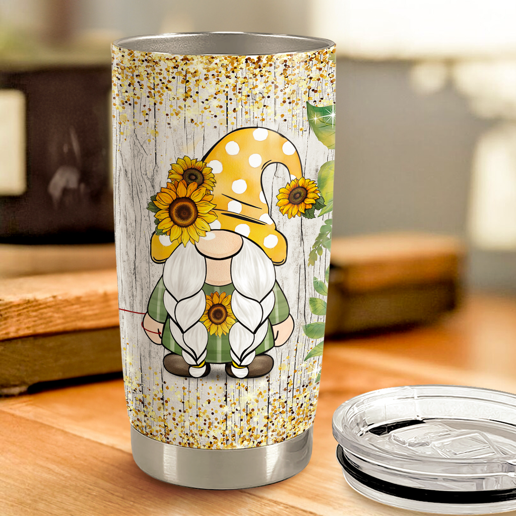 Brown Gnome Stainless Steel Curved Tumbler 20oz