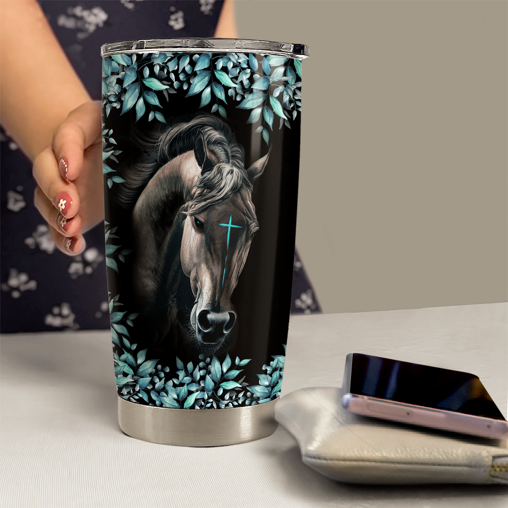 Black Horse Stainless Steel Curved Tumbler 20oz