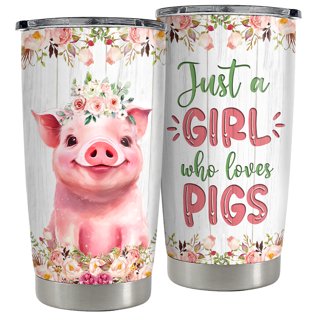 White Pig Stainless Steel Curved Tumbler 20oz