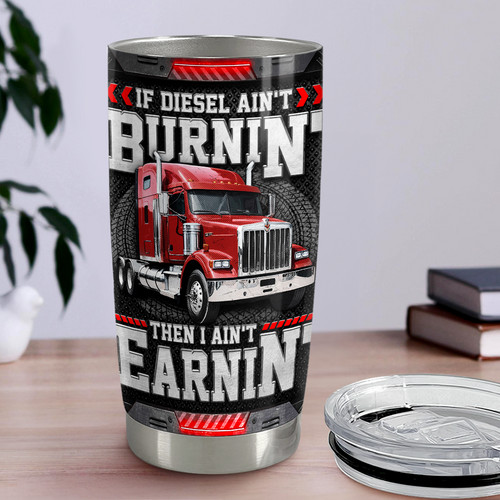 Black Trucker Stainless Steel Curved Tumbler 20oz