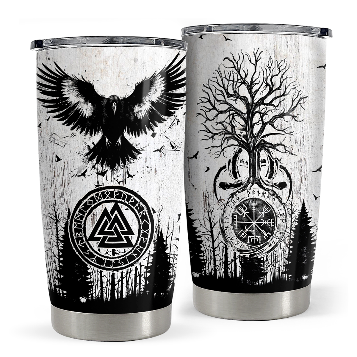 Black Viking Stainless Steel Curved Tumbler 20oz