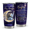 Navy Best Friend Stainless Steel Curved Tumbler 20oz