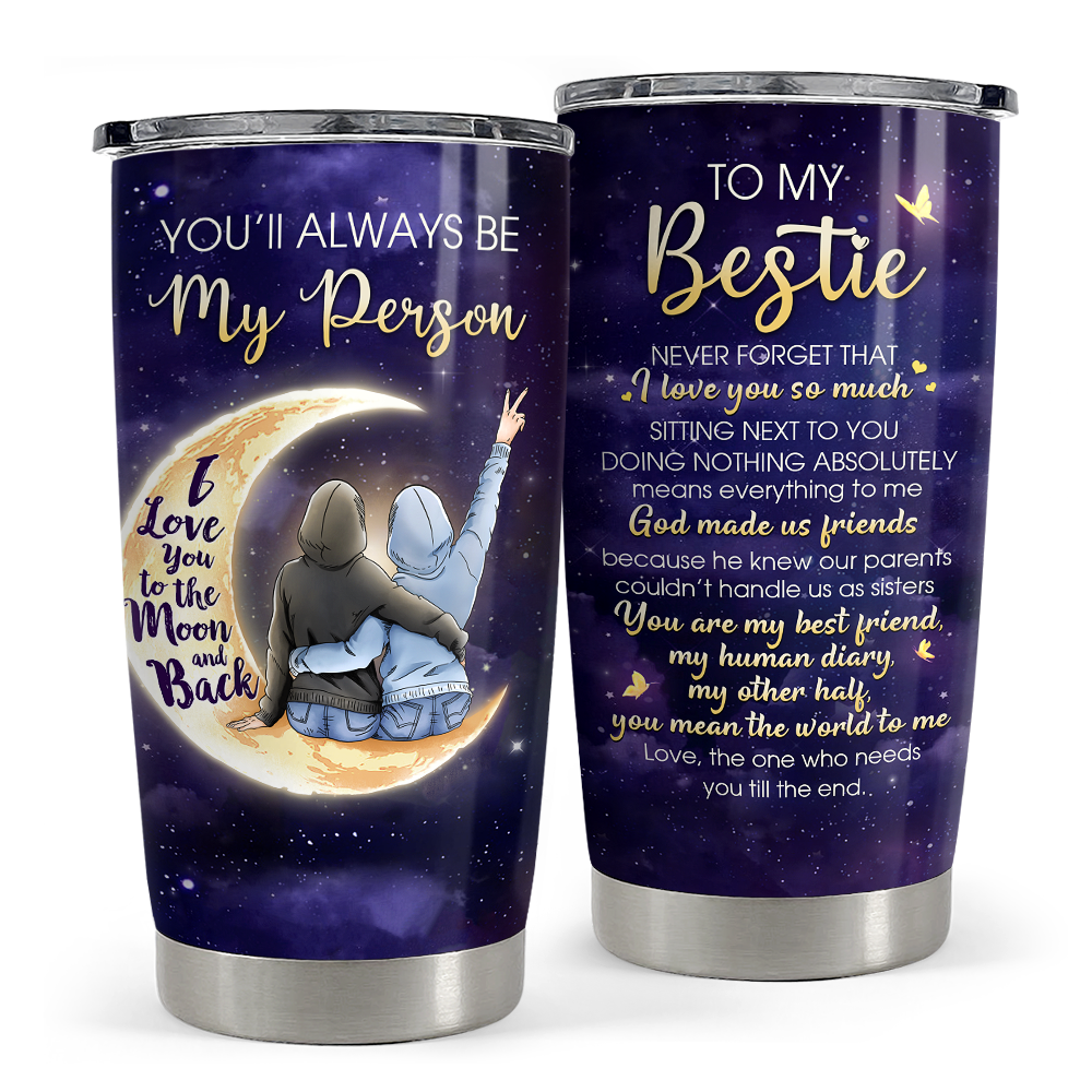 Navy Best Friend Stainless Steel Curved Tumbler 20oz