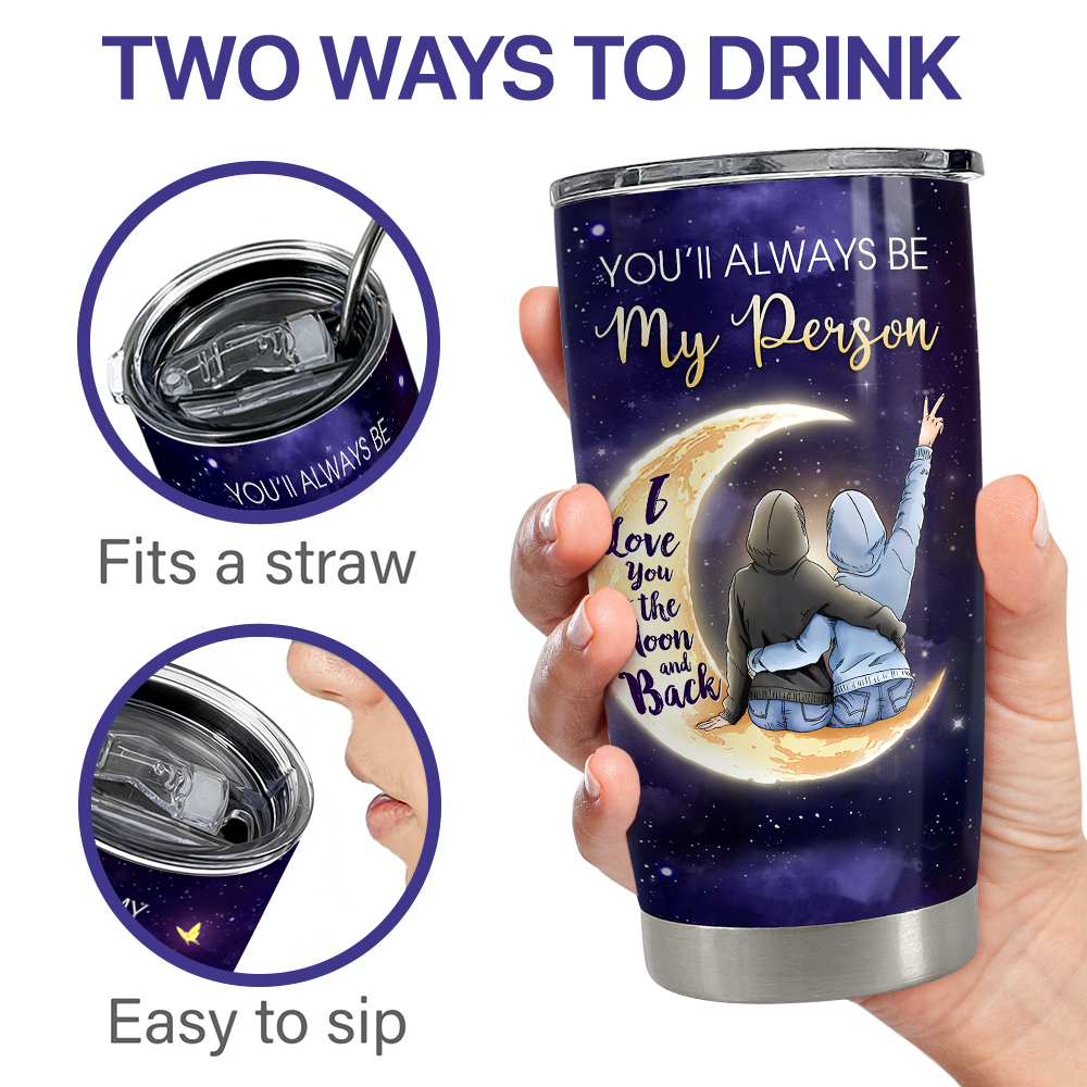 Navy Best Friend Stainless Steel Curved Tumbler 20oz