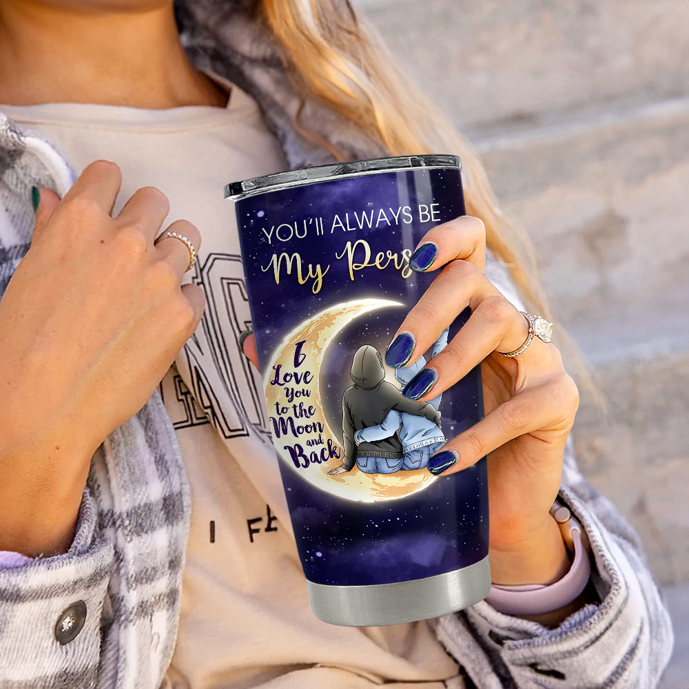 Navy Best Friend Stainless Steel Curved Tumbler 20oz