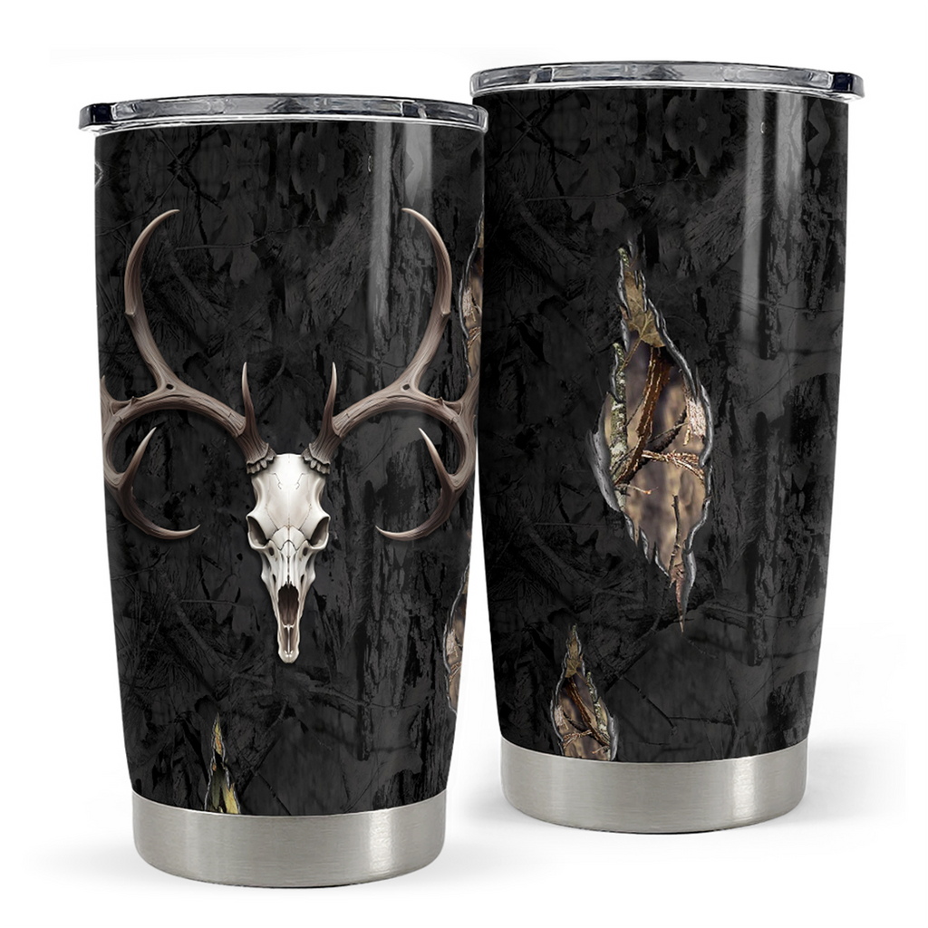 Black Hunting Stainless Steel Curved Tumbler 20oz