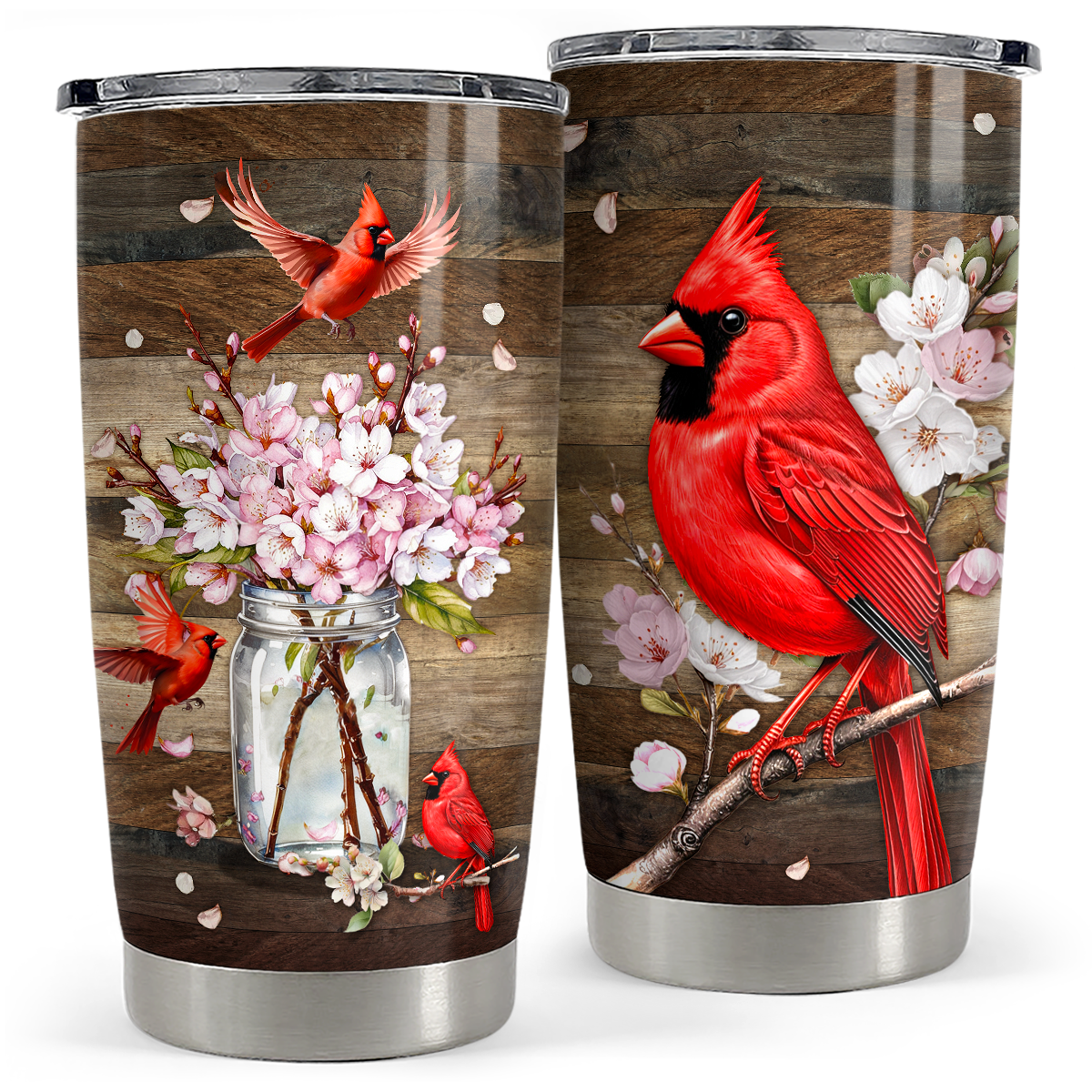 Brown Cardinal Stainless Steel Curved Tumbler 20oz