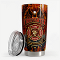 Brown Firefighter Stainless Steel Curved Tumbler 20oz