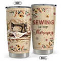 Brown Sewing Stainless Steel Curved Tumbler 20oz