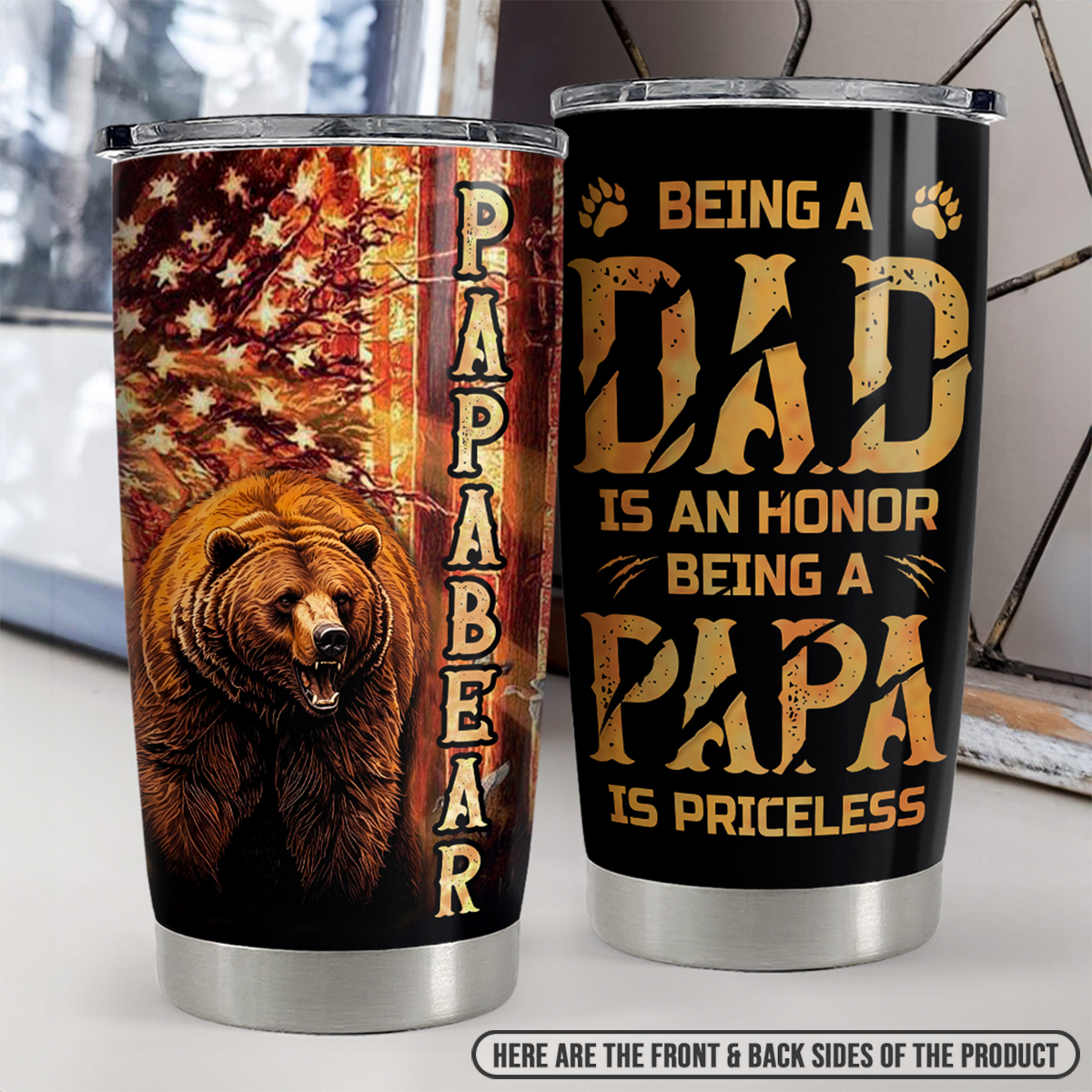 Papa Bear Stainless Steel Tumbler 20oz