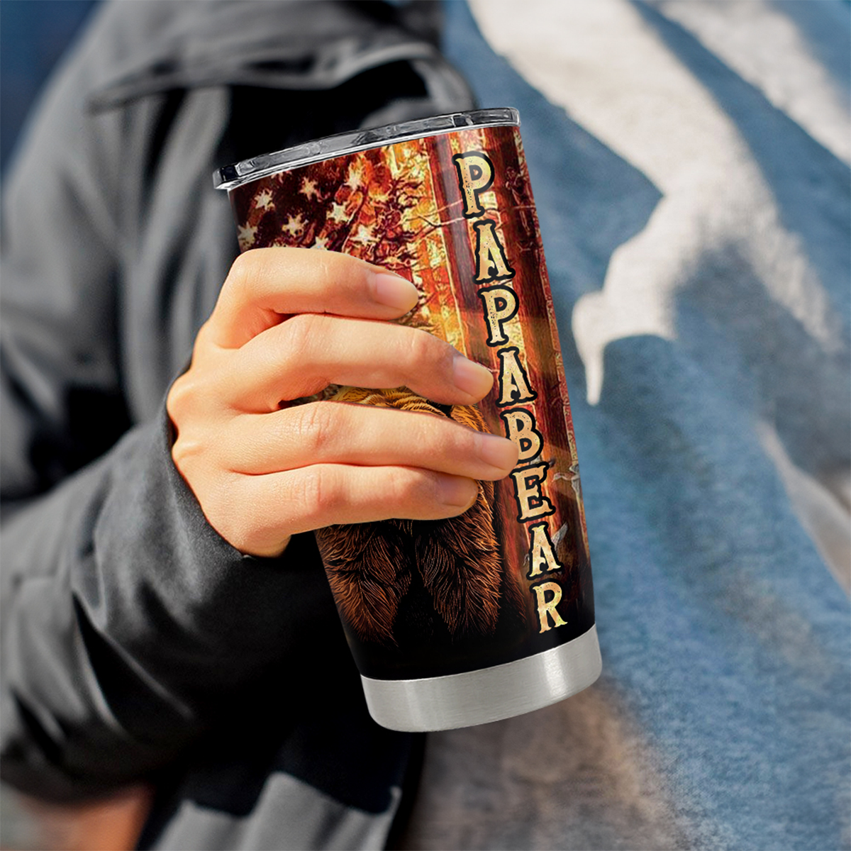Papa Bear Stainless Steel Tumbler 20oz