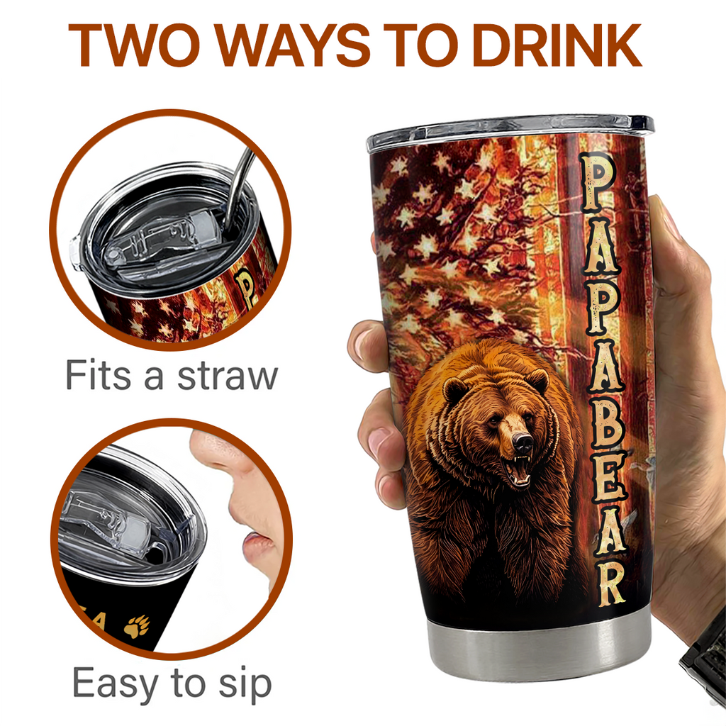 Papa Bear Stainless Steel Tumbler 20oz