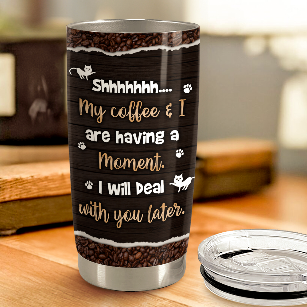 Brown Cat Stainless Steel Curved Tumbler 20oz