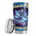 Navy Dragonfly Stainless Steel Curved Tumbler 20oz