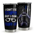 Black Police Stainless Steel Curved Tumbler 20oz