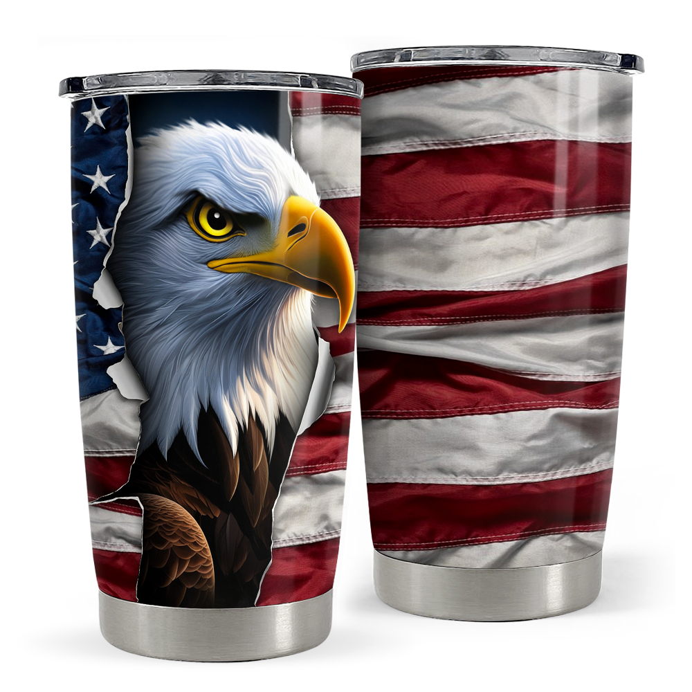 Red Eagle Stainless Steel Curved Tumbler 20oz